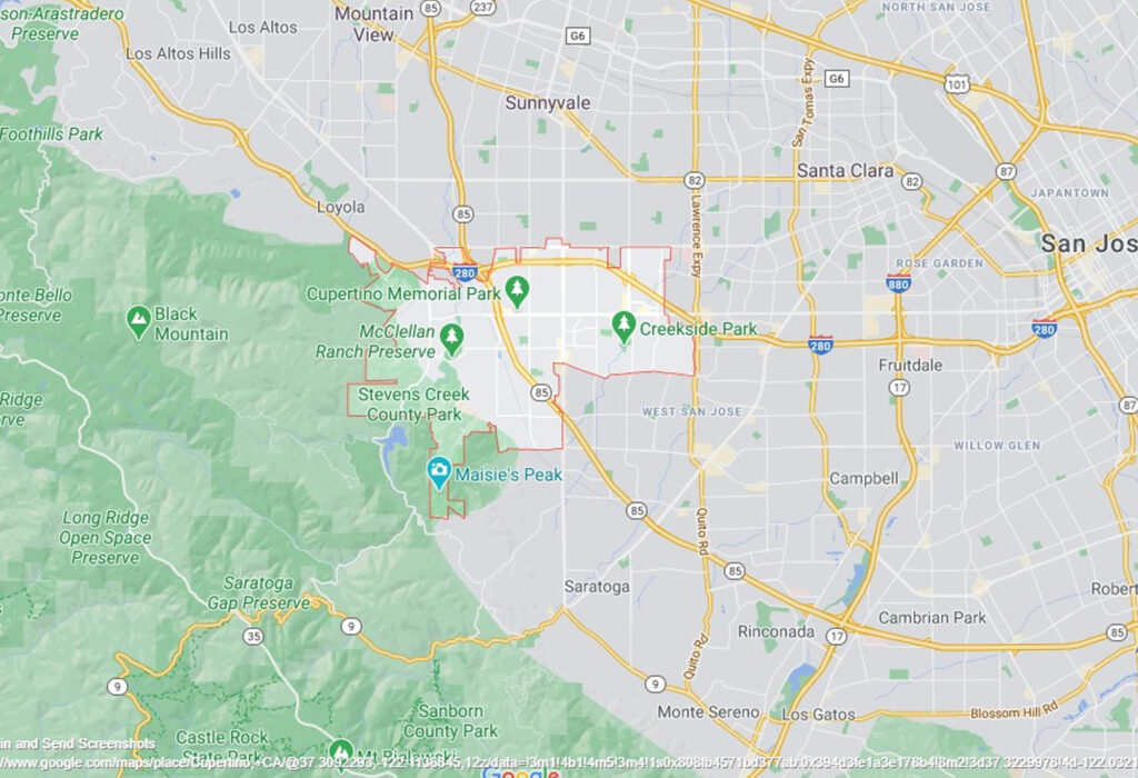 Map-of-Service-Area-in-Cupertino-CA